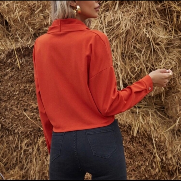 Twist Front High Low Waist Shirt - Picture 2 of 8